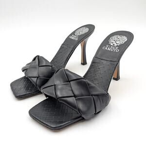 Vince Camuto Brelanie Braided Strap Slide Sandal Women's Black Size US9M EU40